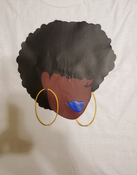 AFRO, BIG HOOPS, LIP COLOR